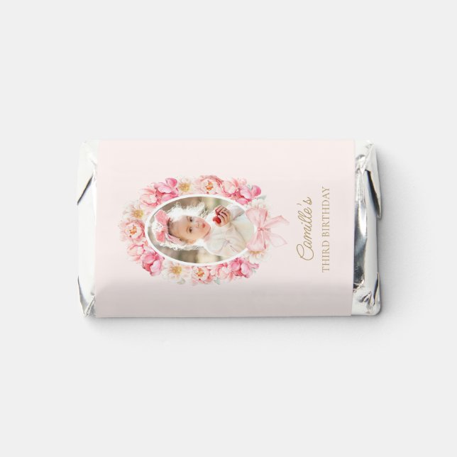 Birthday Pink Floral Photo Party Favors (Front)