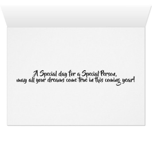 Birthday Pink Rose Card (Inside Horizontal (Bottom))