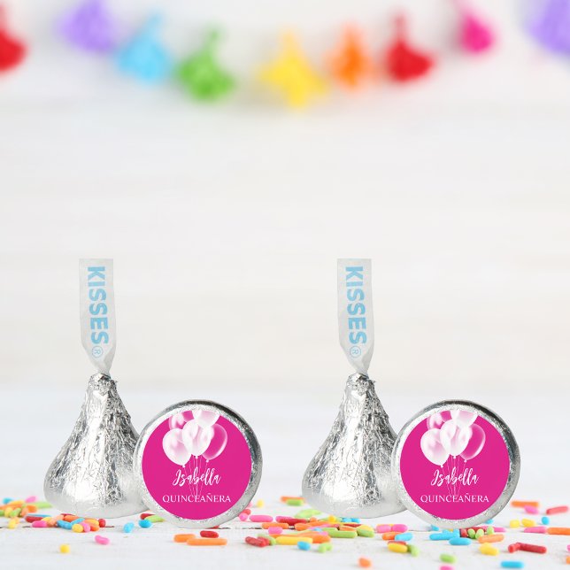 Birthday pink white balloons party hershey®'s kisses® (Creator Uploaded)