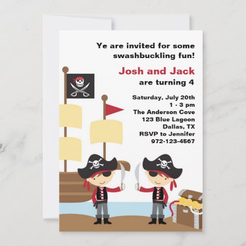 Birthday Pirates Personalized Invitations
