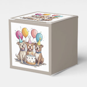 Birthday Pit Bull Dogs Favor Boxes