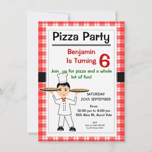 Birthday Pizza Party Invitation