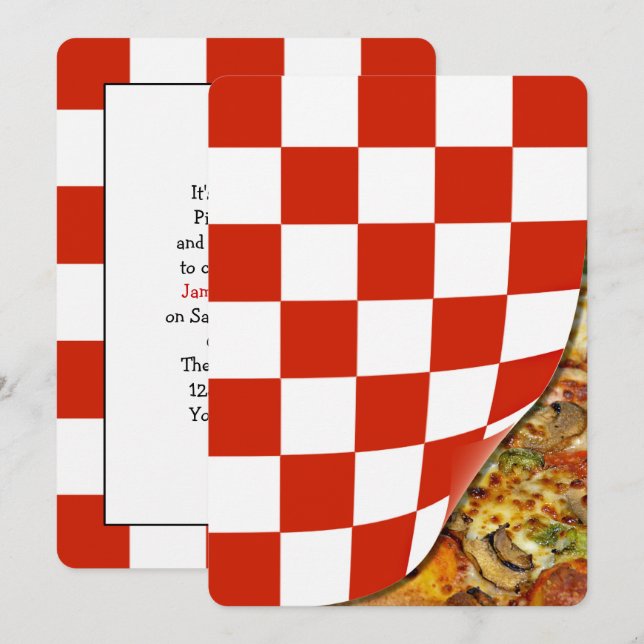 Birthday Pizza Party Invitation (Front/Back)