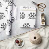 Personalized Paw Prints Wrapping Paper Sheets