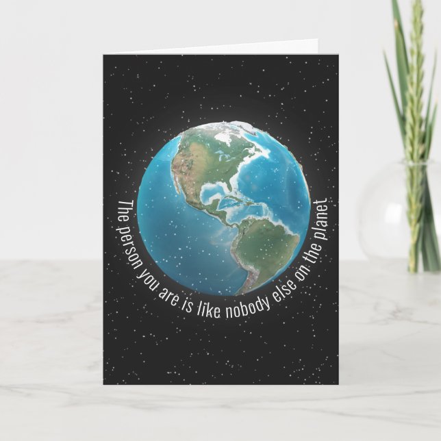 Birthday Planet Earth with Stars Card (Front)