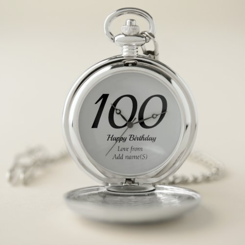 Birthday pocket watch gift 100th