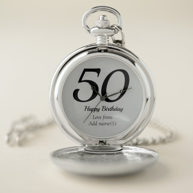 Birthday pocket watch gift 50th (Inside)