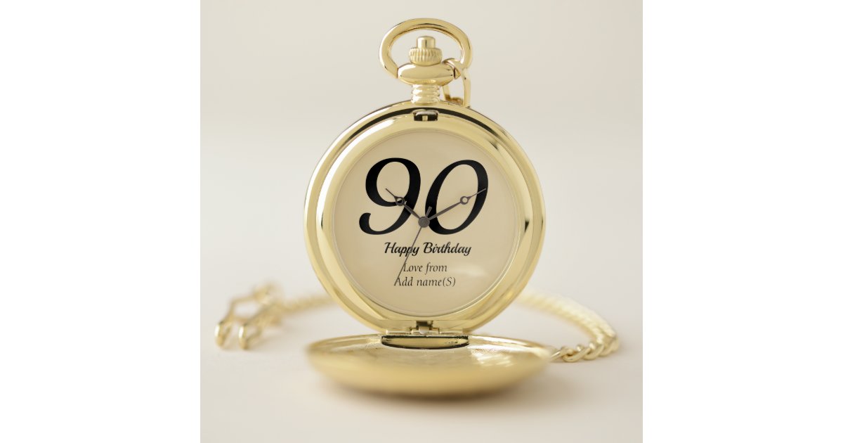 Birthday pocket watch gift 90th Zazzle