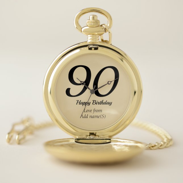 Birthday pocket watch gift 90th (Inside)