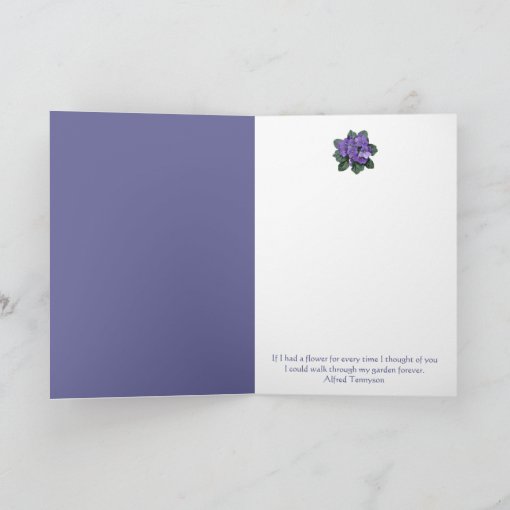 Birthday, Poem African Violet Purple Flower Card | Zazzle