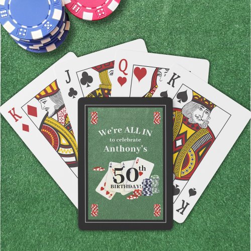 Birthday Poker Casino Party Personalized Poker Cards