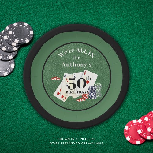 Birthday Poker Casino Personalized Paper Plates