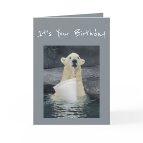 Birthday Polar Bear Bucket of Fun Humor Card
