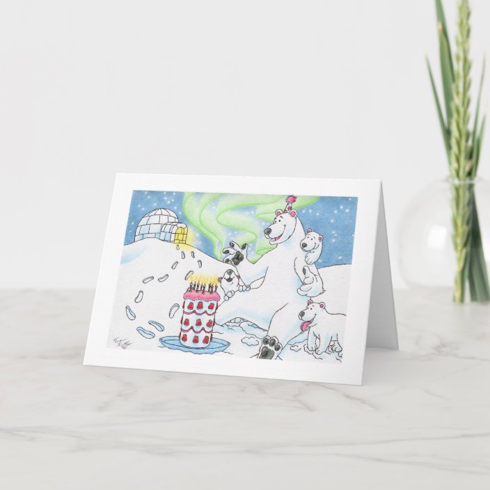 Birthday Polar Bear Card | Zazzle.com