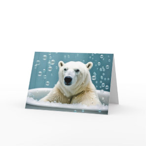 Birthday Polar Bear In Bubble Bath Card