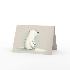 Birthday Polar Bear In Snowflakes  Card