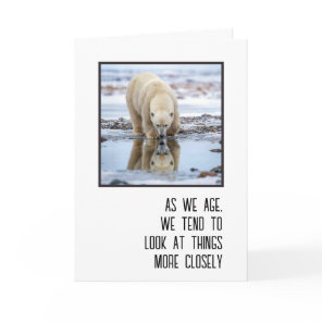 Birthday Polar Bear Looking at its Reflection Card