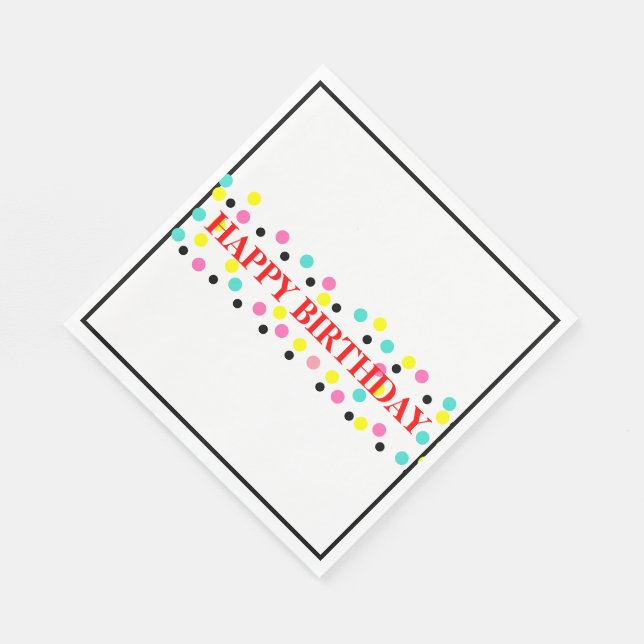 Birthday Polka Dots Napkins (Corner)