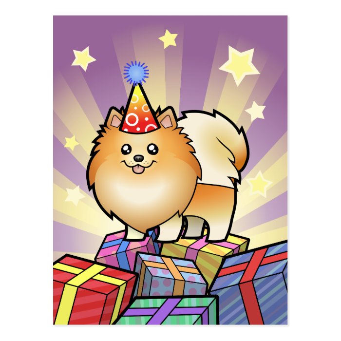 Birthday Pomeranian Post Cards