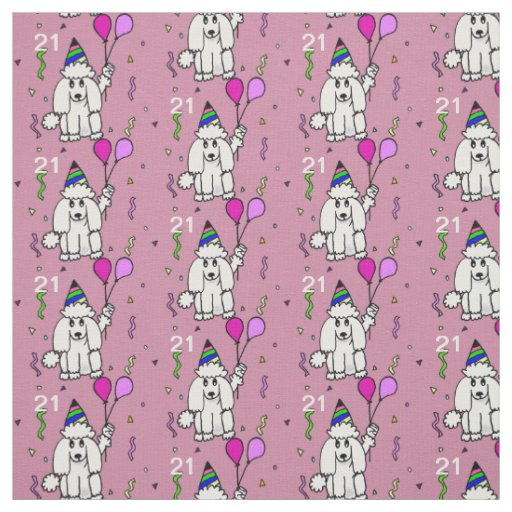 Birthday poodle dog personalized fabric