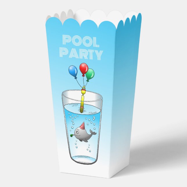 Birthday Pool Party Favor Boxes (Back)
