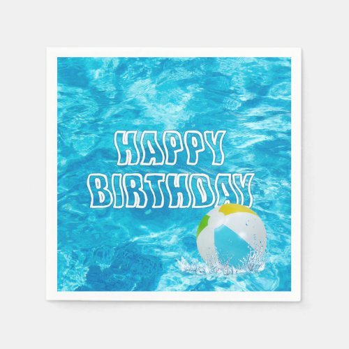 Birthday Pool Party Fun Napkins
