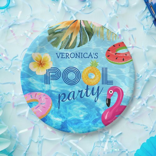 Birthday Pool Party Fun Summer Water Swimming  Paper Plates