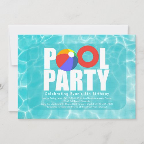 Birthday Pool Party Invitation