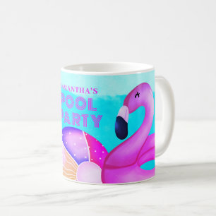 Birthday Pool Party Name Coffee Mug