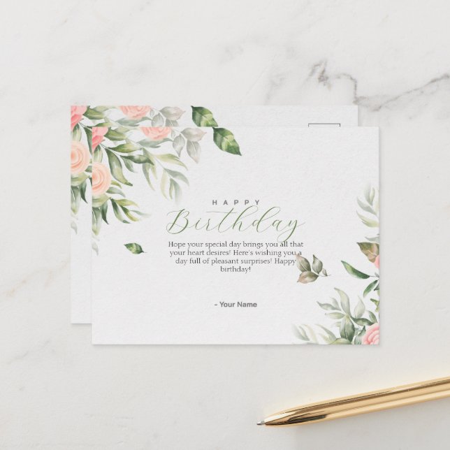 Birthday Post Card (Front/Back In Situ)