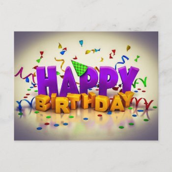 Birthday Postcard by nonstopshop at Zazzle