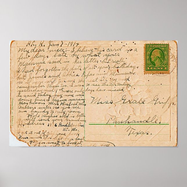 Birthday Postcard Back Poster (Front)