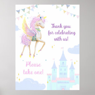 Birthday Poster with an adorable unicorn.