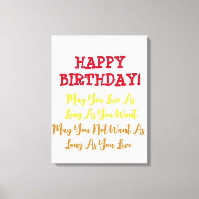 Birthday Prayer Canvas Print (Front)