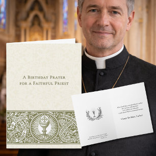 Birthday Prayer Eucharist Latin Prayer for  Priest Card