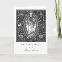 Birthday Prayer Sacred Heart Catholic Priest Card