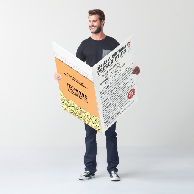 Birthday Prescription Pad Huge Card (In Situ)