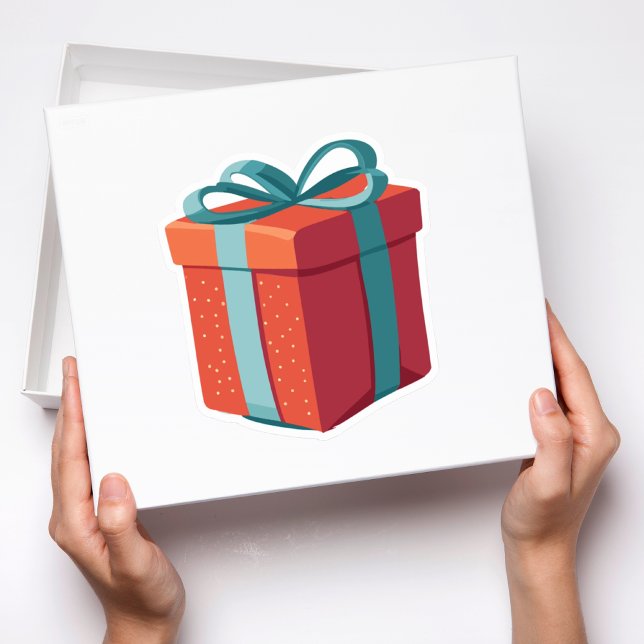 Birthday Present with blue Bow Sticker (Creator Uploaded)