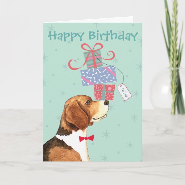 Birthday Presents Beagle Card (Front)