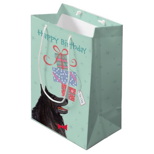 Birthday Presents Belgian Sheepdog Medium Gift Bag