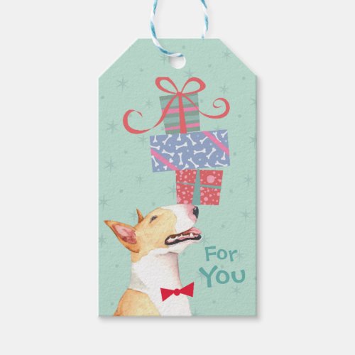 Birthday Presents Bull Terrier Gift Tags