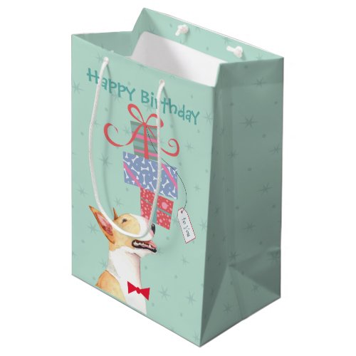 Birthday Presents Bull Terrier Medium Gift Bag