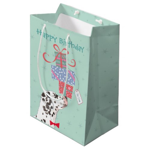 Birthday Presents Dalmatian Medium Gift Bag