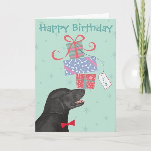 Birthday Presents Flat_Coated Retriever Card