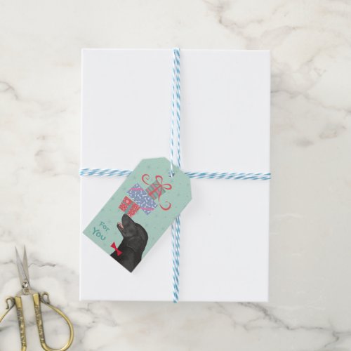 Birthday Presents Flat_Coated Retriever Gift Tags