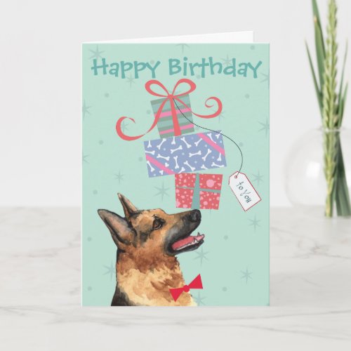 Birthday Presents German Shepherd Card