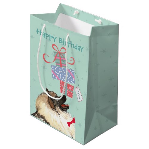 Birthday Presents Keeshond Medium Gift Bag