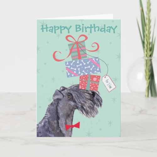 Birthday Presents Kerry Blue Terrier Card