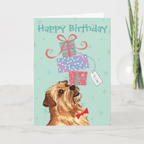 Birthday Presents Norfolk Terrier Card