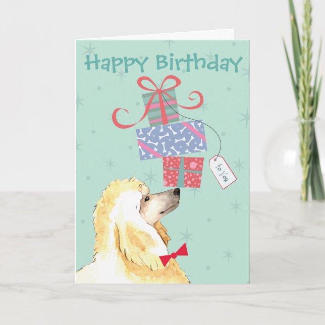 Birthday Presents Poodle Card (Front)